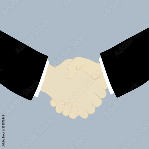 Handshake. Business partnership meeting concept. Business handshake. Vector flat style illustration.