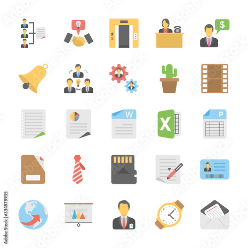  Pack Of Office and Project Management Flat Vectors