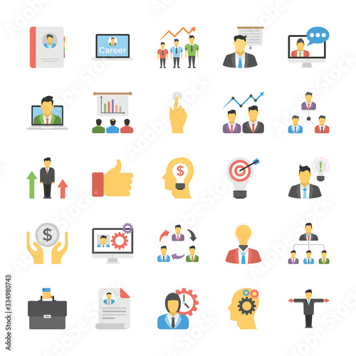  Human Resource Flat Icon Pack