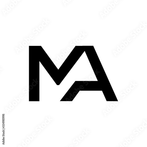 Initial MA letter Logo vector Template. Abstract Letter MA logo Design. Minimalist Linked Letter Trendy Business Logo Design Vector Template.