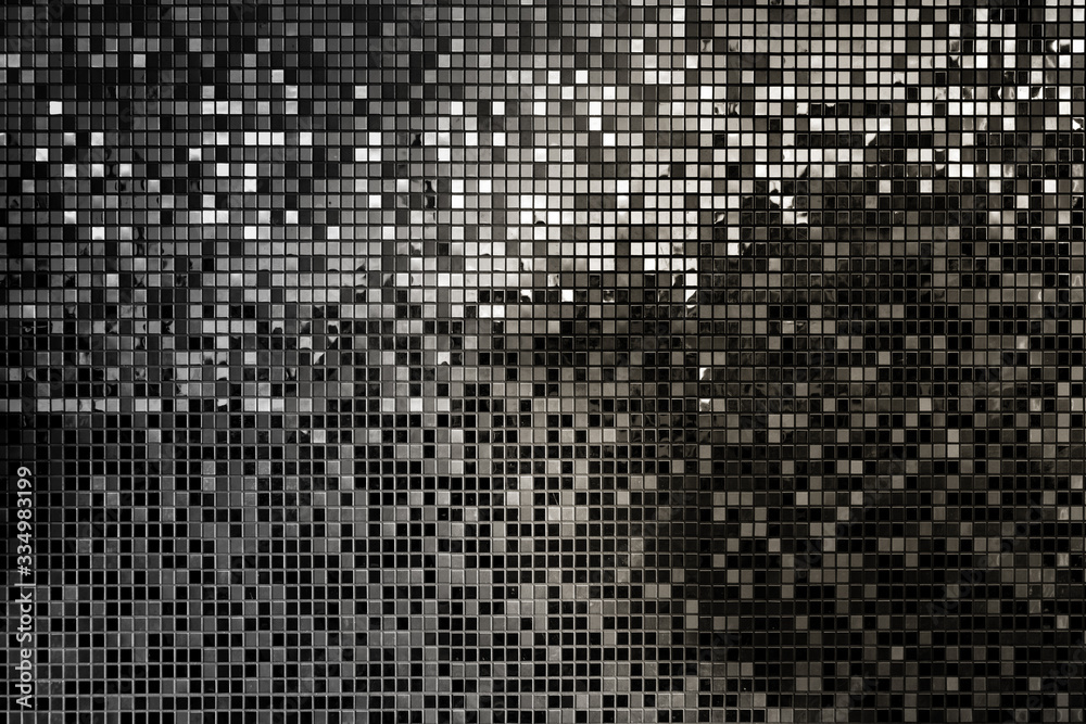 Black square mosaic tiles for background