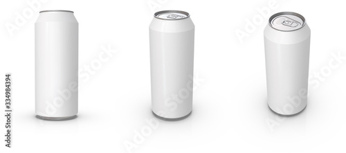 Fototapeta Naklejka Na Ścianę i Meble -  Realistic 33.8 oz / 1000 ml  beverage can mockup. 3d rendering.