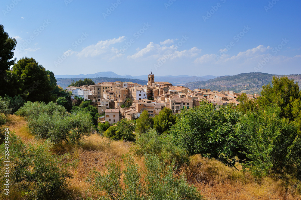 The view is charming, Letur and the mountains around it. Spain.