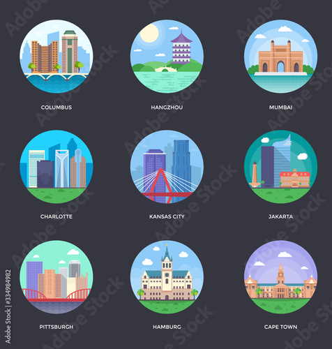  Vector Illustration Collection Of World Cities 