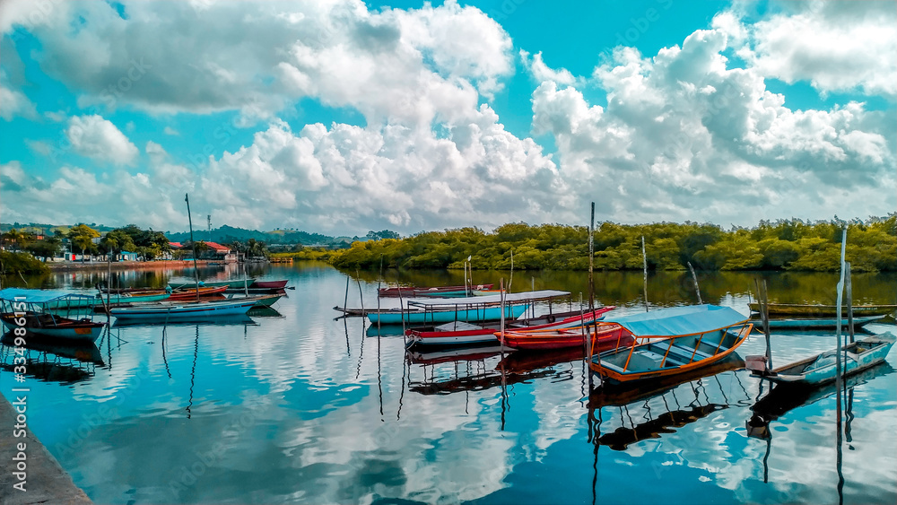 Fototapeta premium Canoas em Maragojipe-Bahia