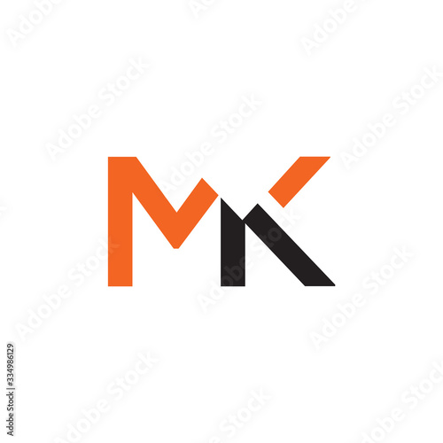 Initial MK letter Logo vector Template. Abstract Letter MK logo Design. Minimalist Linked Letter Trendy Business Logo Design Vector Template.