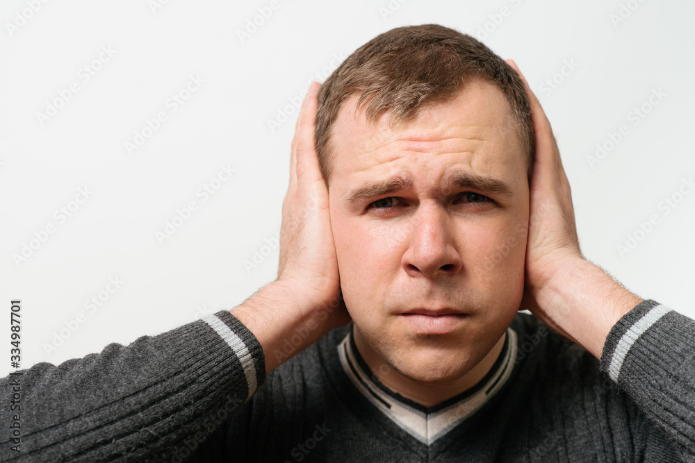 Close ears man Close ears man
