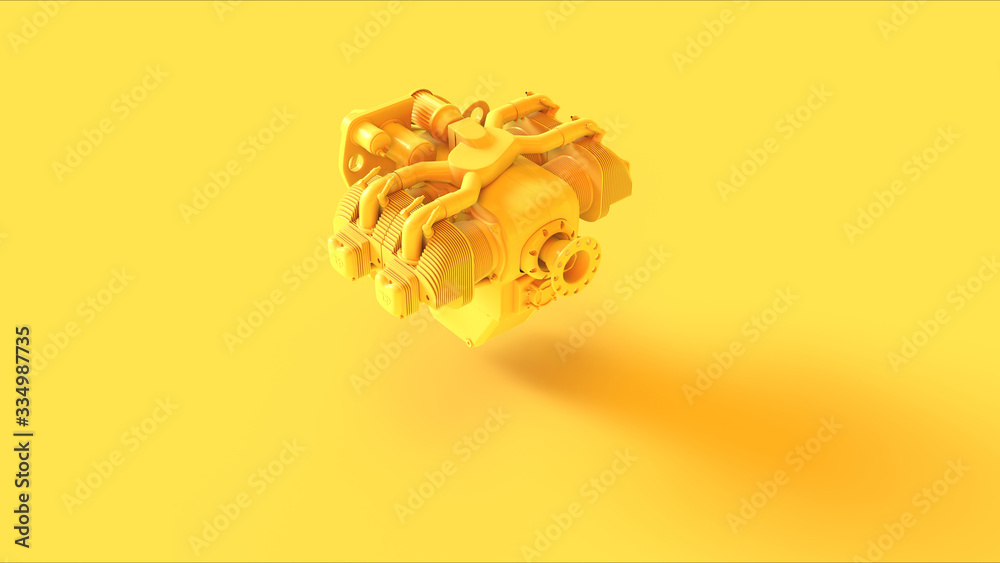Yellow Large Engine Aircraft 3d illustration 3d render Yellow Large Engine Aircraft 3d illustration 3d render
