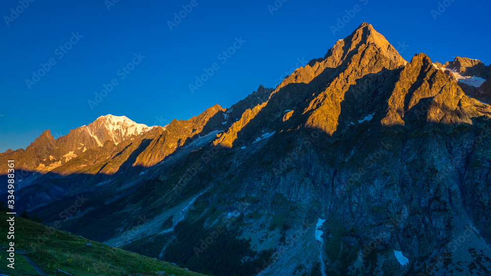 Hiking in Tour du Mont Blanc, Switzerland, Italy & France. 
