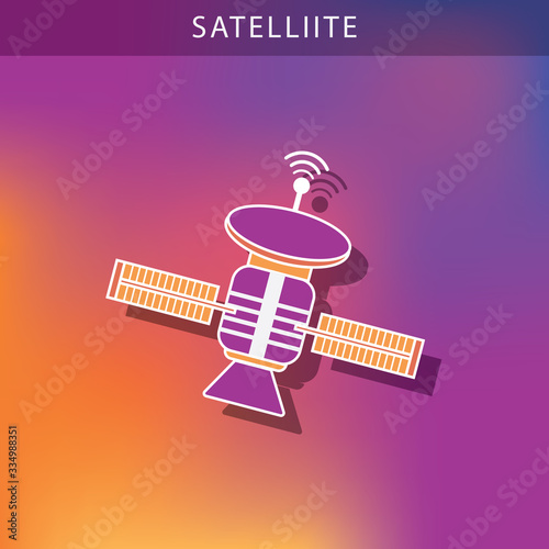 Satellite icon, space satellite symbol