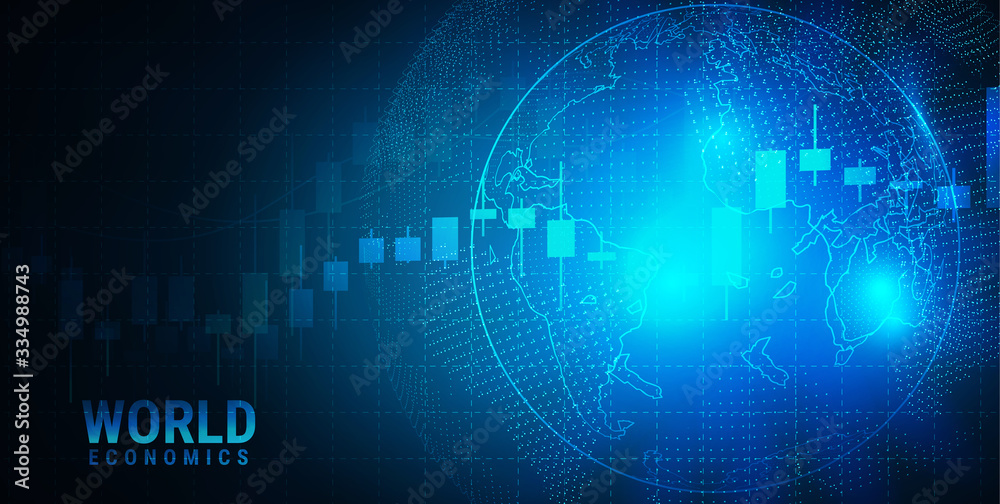 Stock market or forex trading graph in graphic concept suitable for financial investment or Economic trends business idea and all art work design. 