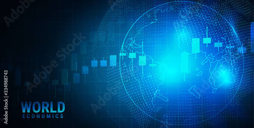 Stock market or forex trading graph in graphic concept suitable for financial investment or Economic trends business idea and all art work design. 