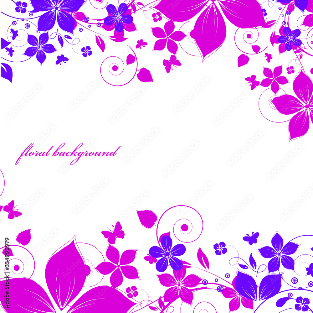abstract floral background with flowers and butterflies abstract floral background with flowers and butterflies