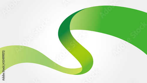 vector illustration of the ribbon that dances in S (Green)