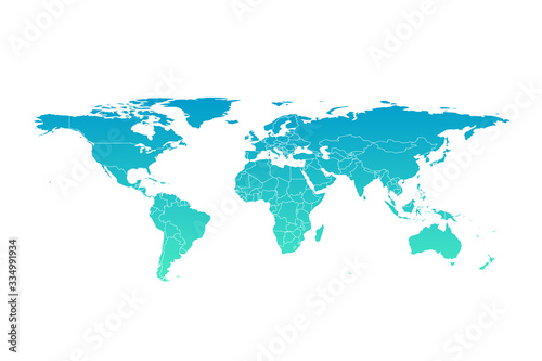 Vector world map infographic symbol. International illustration sign. Blue gradient global element for business, presentation, sample, web design, media, news, blog, report