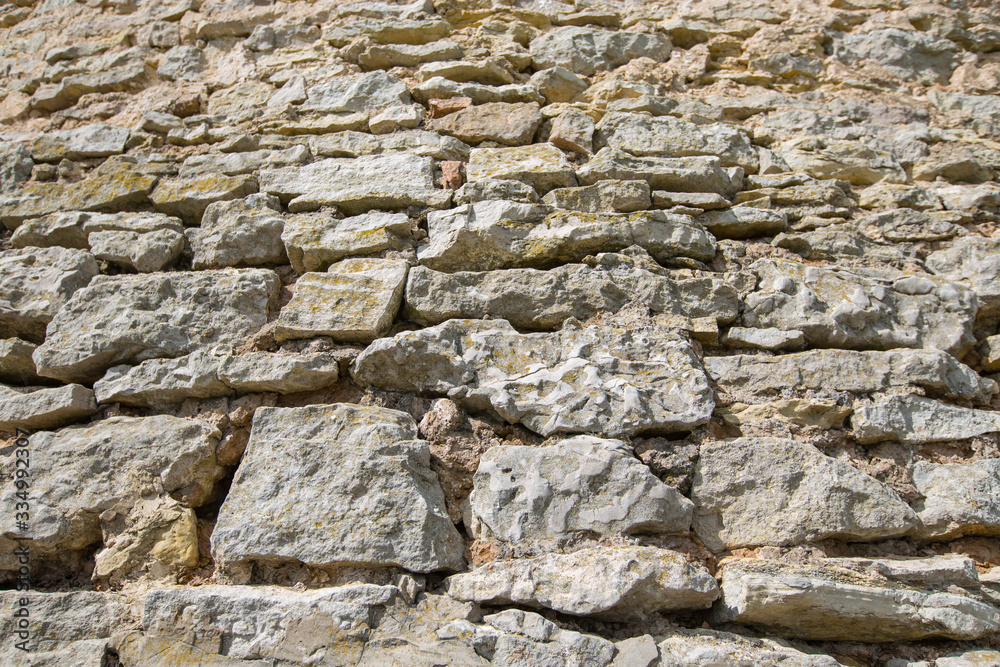 old masonry, old wall of rubble stone