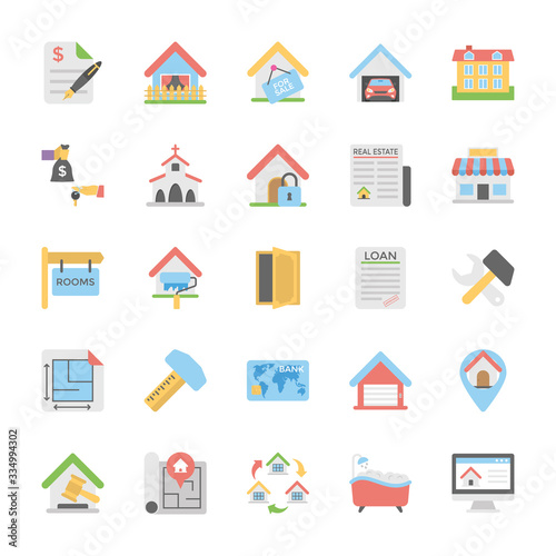  Real Estate Flat Vector Icons Pack 
