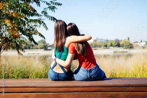 Two best female friends emb...