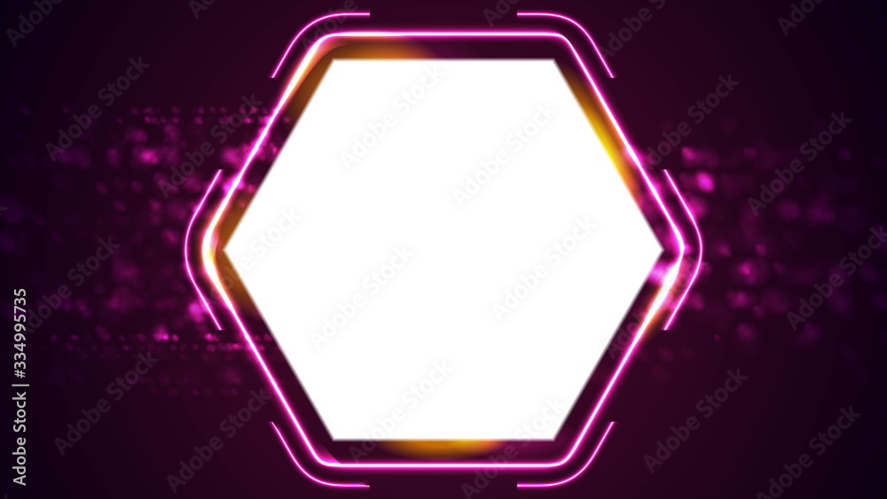 Retro glowing neon shiny hexagon background Retro glowing neon shiny hexagon background