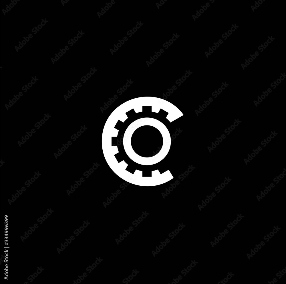 initials letter C and gear logo design initials letter C and gear logo design
