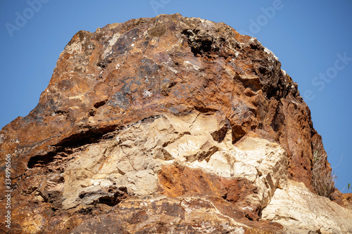 Sedimentary rock formation in a disused iron ore mine in Sevilla Spain photo