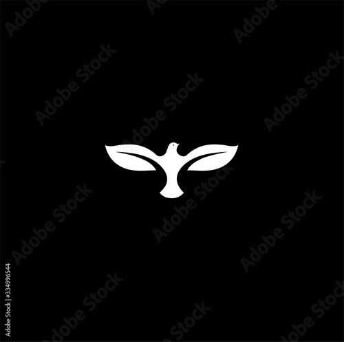  bird leaf logo design vector image , bird logo design icon vector image