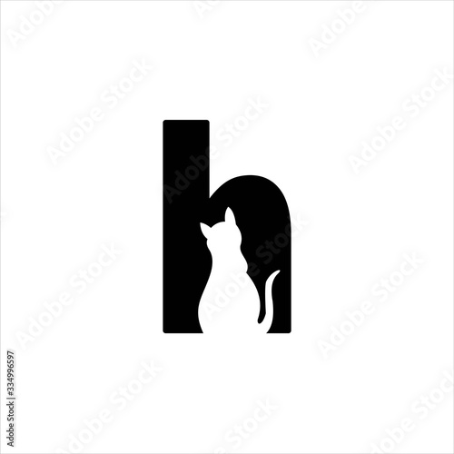 letter H dog  logo design vector image