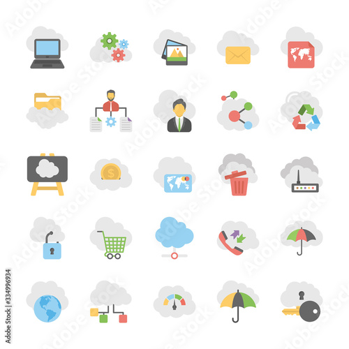  Cloud Computing Vector Icons Set photo