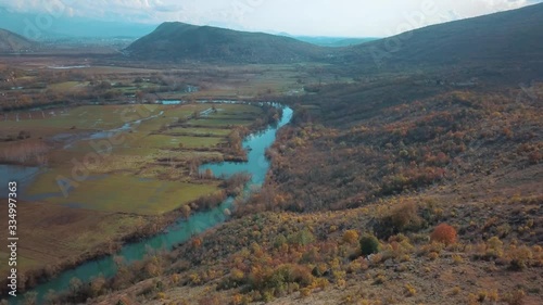  A River in a Marshy Area in Autumn. River Matica Landscape. Rijeka Matica i Okolina u Jesenjim Bojama. photo
