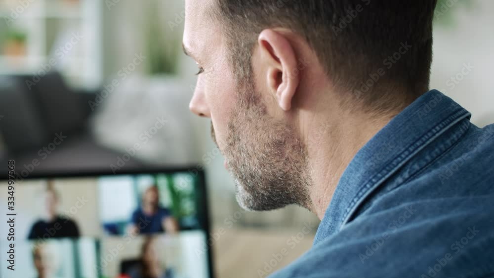 Video conference during home office. Shot with RED helium camera in 8K.