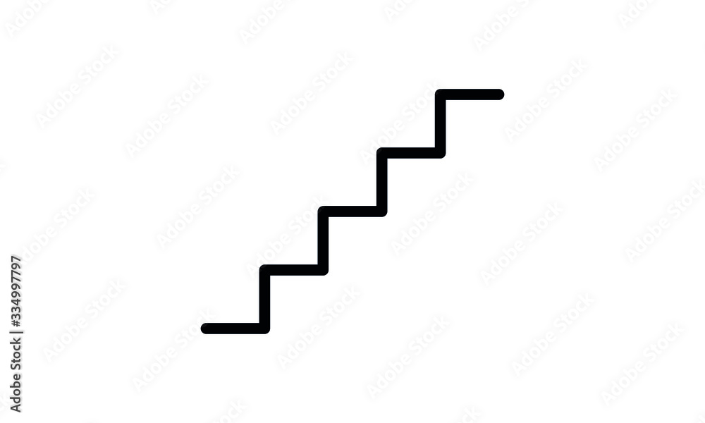 Staircase, stairs or stairwell sign line vector icon