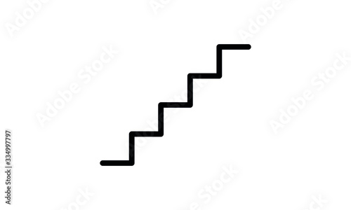 Staircase, stairs or stairwell sign line vector icon