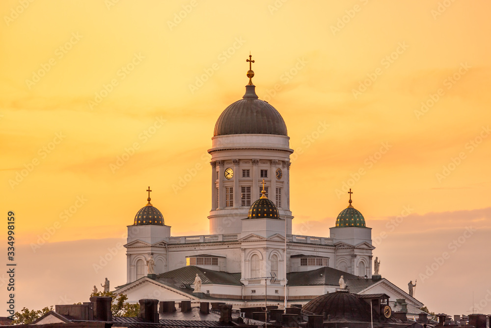  Helsinki Cathedral  at sunset. 