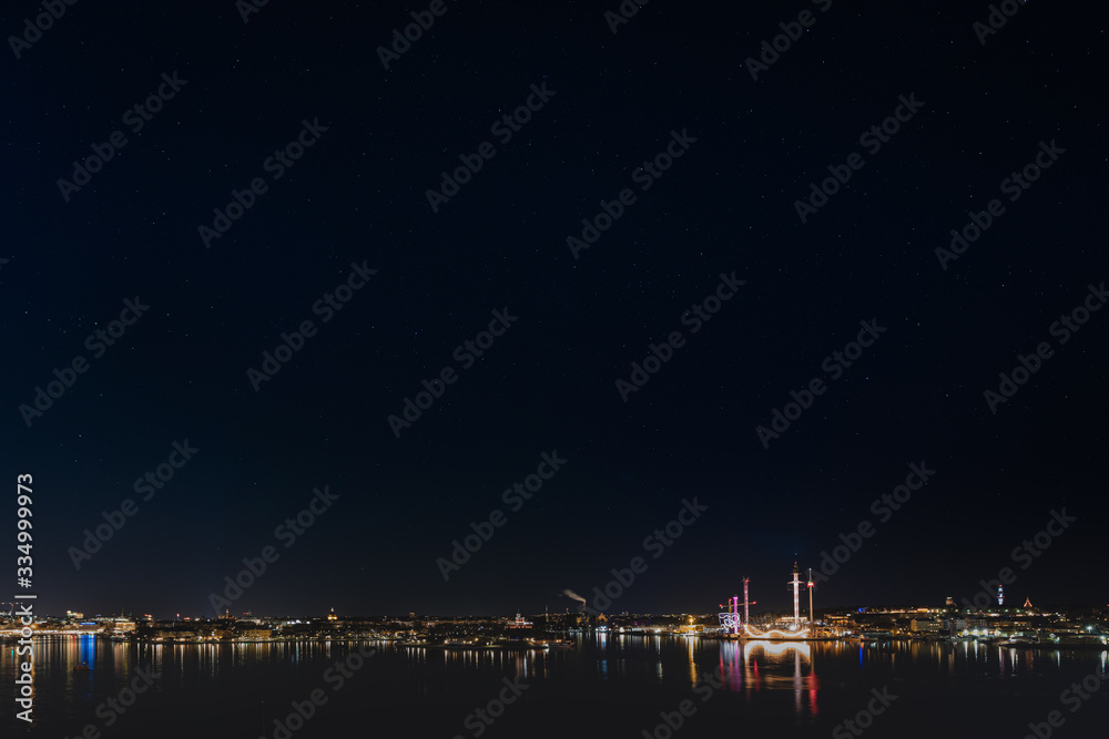 Ταπετσαρία starscape over stockholm city at night