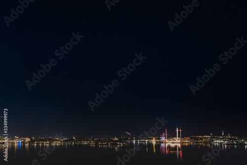 Photography starscape over stockholm city at night