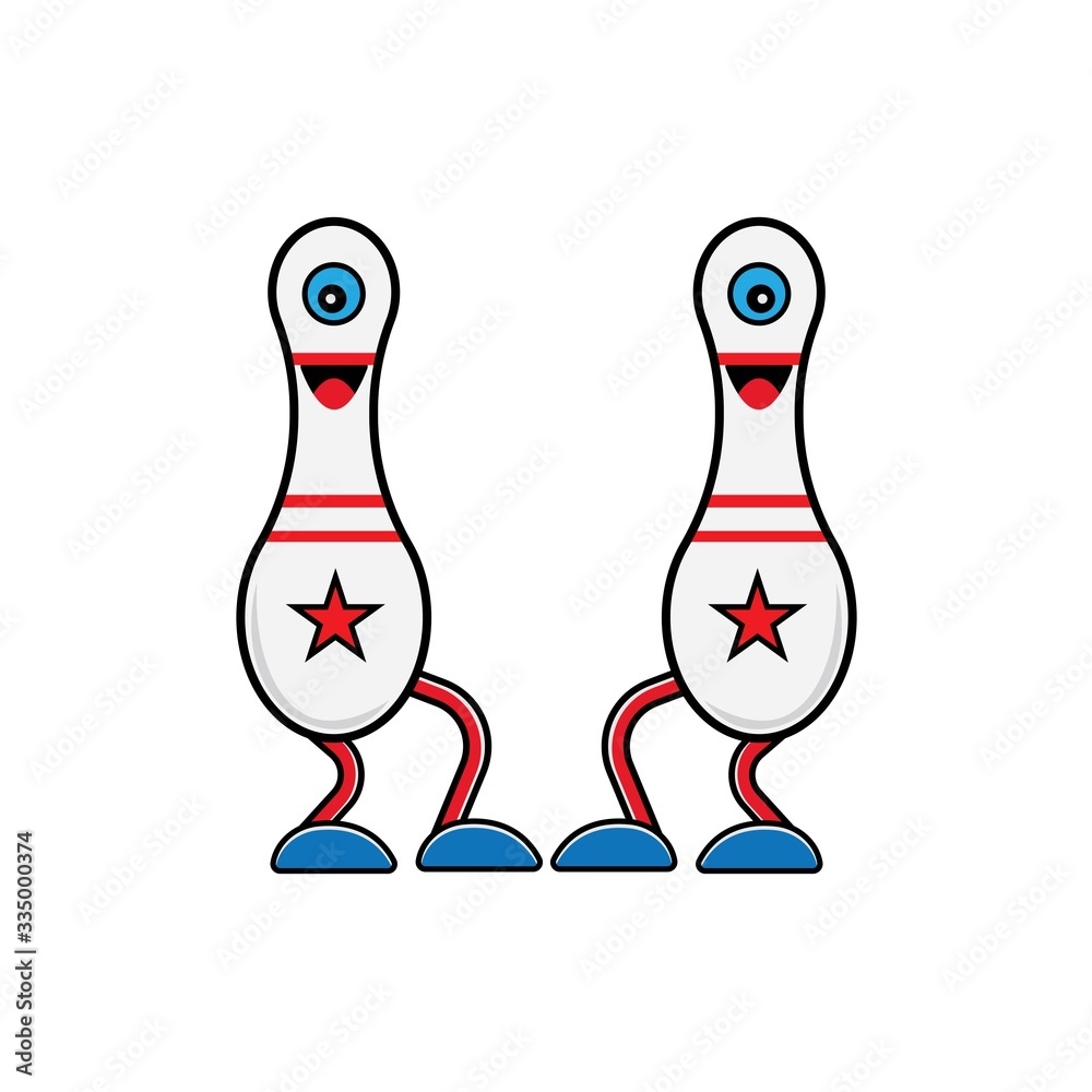 Fototapeta premium Vector illustration of cartoon bowling character