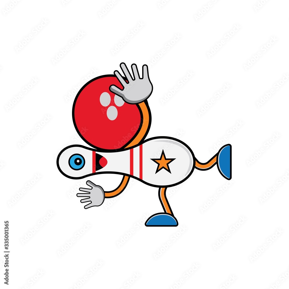 Obraz premium Vector illustration of cartoon bowling character
