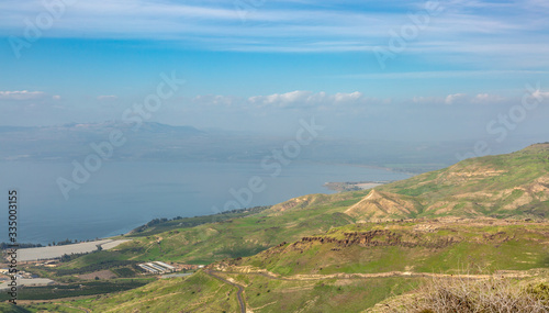 Tableau sur toile Sea of Galilee lake, golan height, Israel
