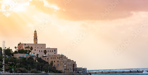 Canvas Print old town port of jaffa in  Tel Aviv Isreal.