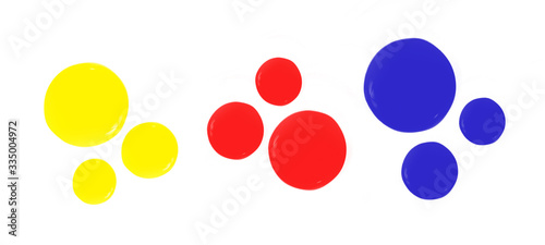 Принти на полотні Primary colors on white background.