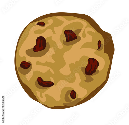 chocolate raisins biscuit cookie symbol sugar sweets isolated on white background