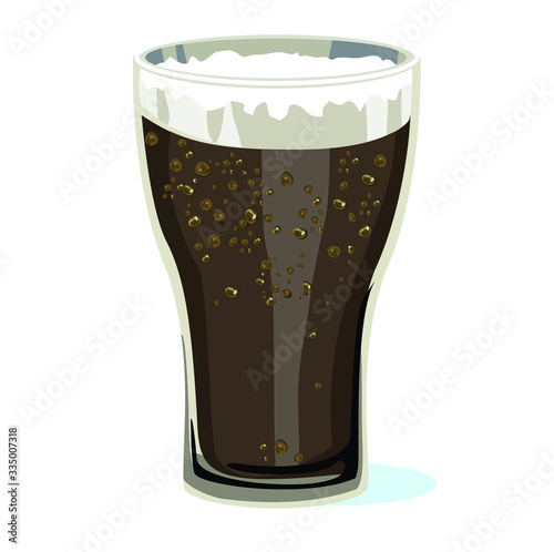 glass of black beer drink juice stay hydrated fluid isolated on white background
