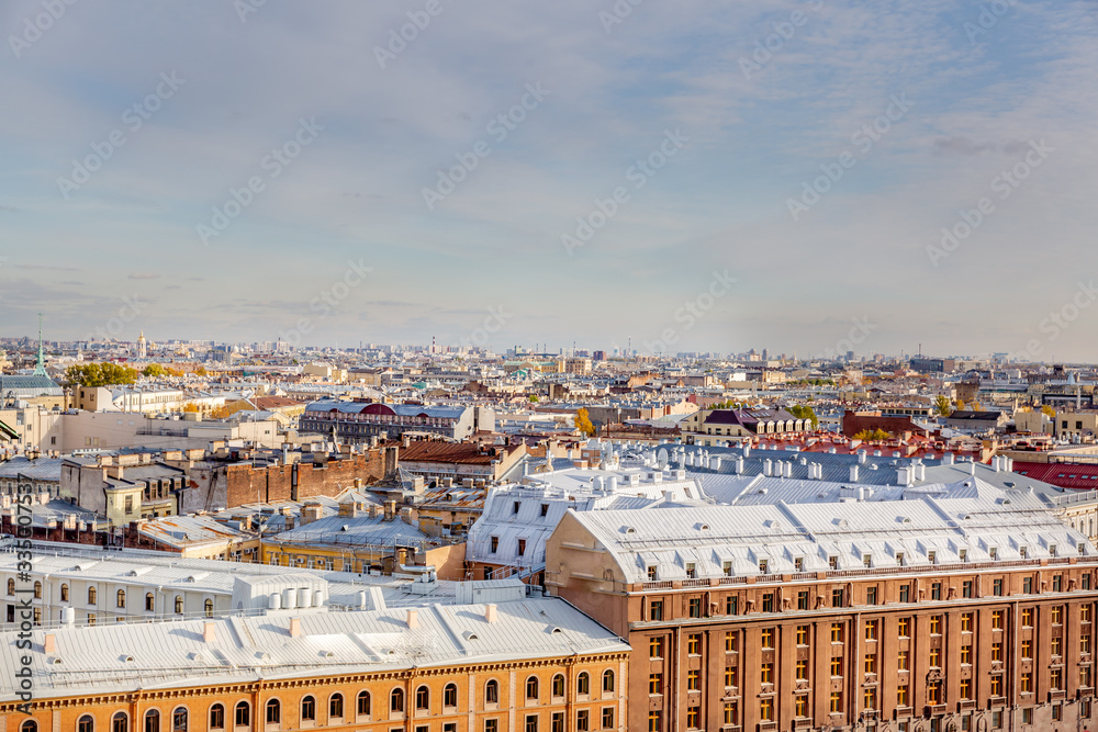 Aerial view of St Petersburg, Russia