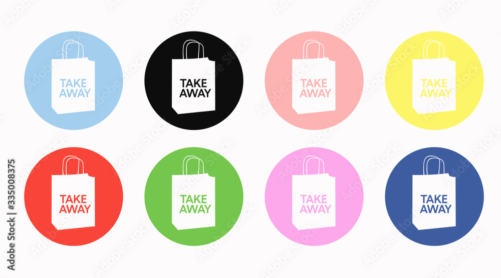 Vector Isolated Set of Take Away Icons or Signs
