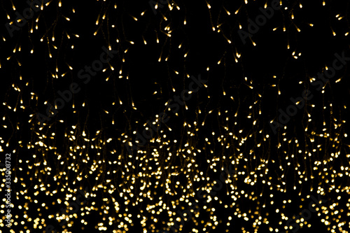 Abstract Bokeh blurred color Soft yellow light for background, light festival
