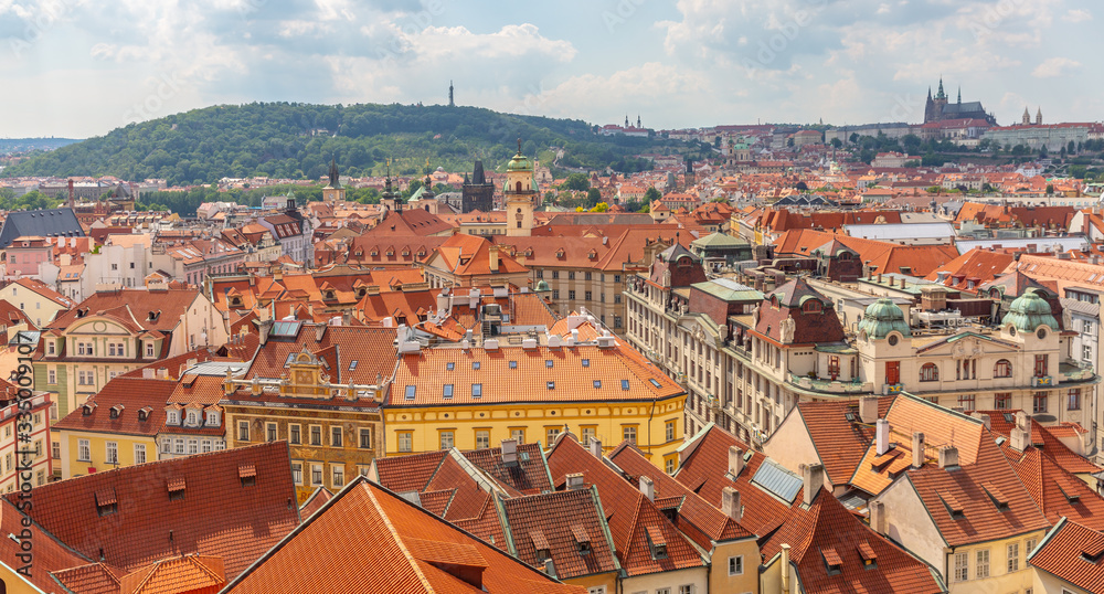Obraz premium Prague city aerial view.