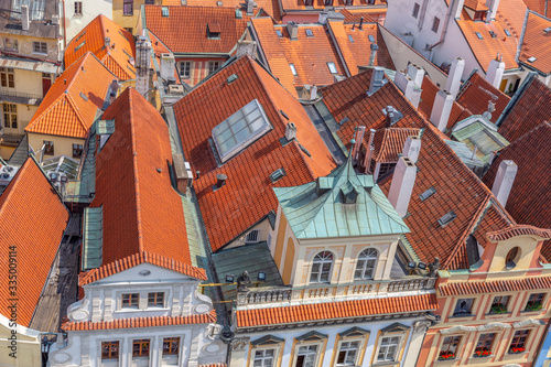 Rooftop view of Old Town Square in Prague 
