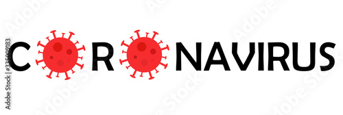 Coronavirus text on white