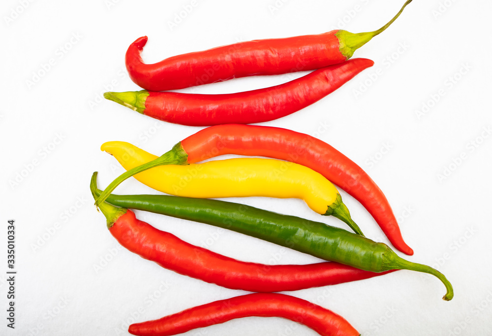 red green and yellow chili pepper