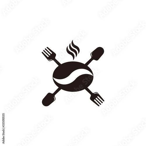 coffee bean smoke food design symbol logo vector